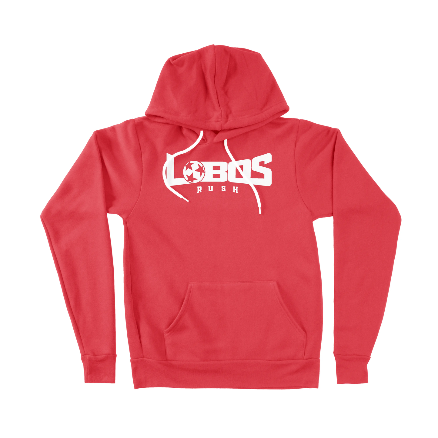 LOBOS RUSH BELLA CANVAS SPONGE FLEECE HOODIE - WHITE PRINT - 6 COLOR OPTIONS PrinthouseOB