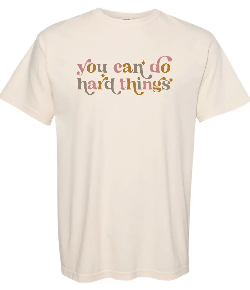 BELL FAMILY - HARD THINGS TEE - IVORY ADULT COMFORT COLOR/ NATURAL GILDAN YOUTH PrinthouseOB