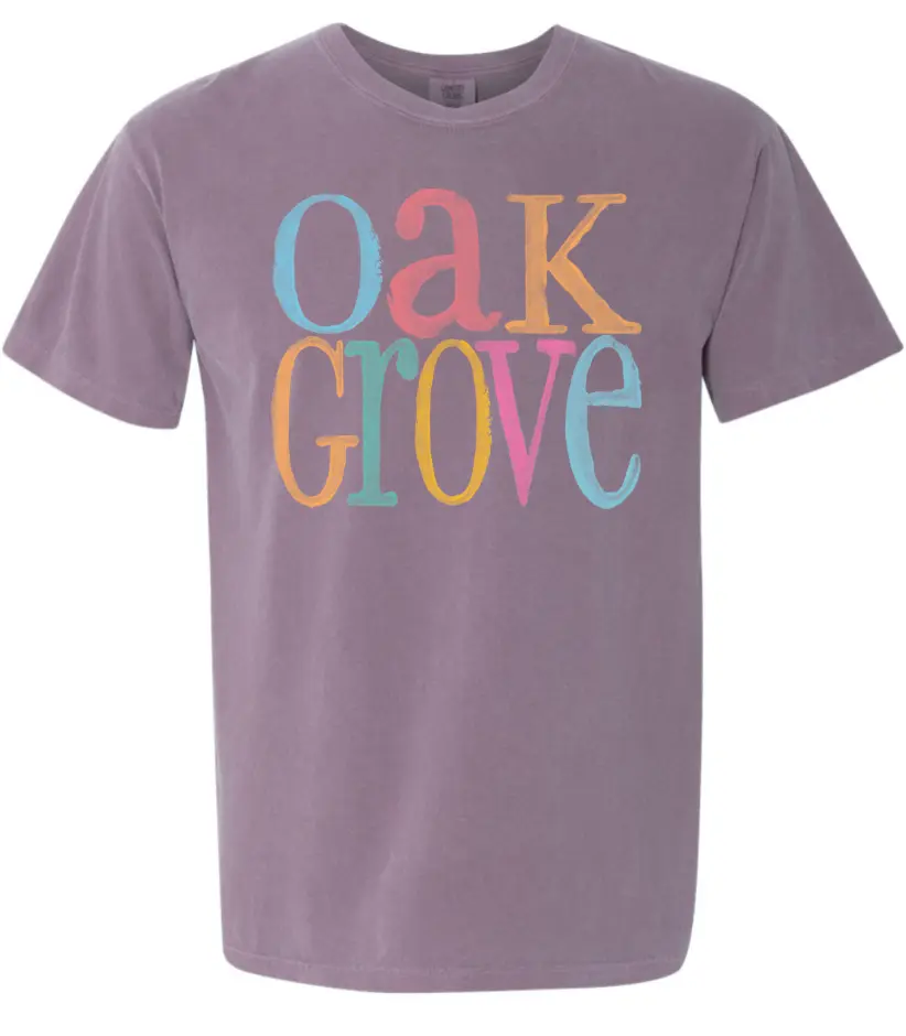 OAK GROVE - OAK GROVE WATERCOLOR - BERRY -Comfort Colors® Heavyweight Ring Spun Tee PrinthouseOB