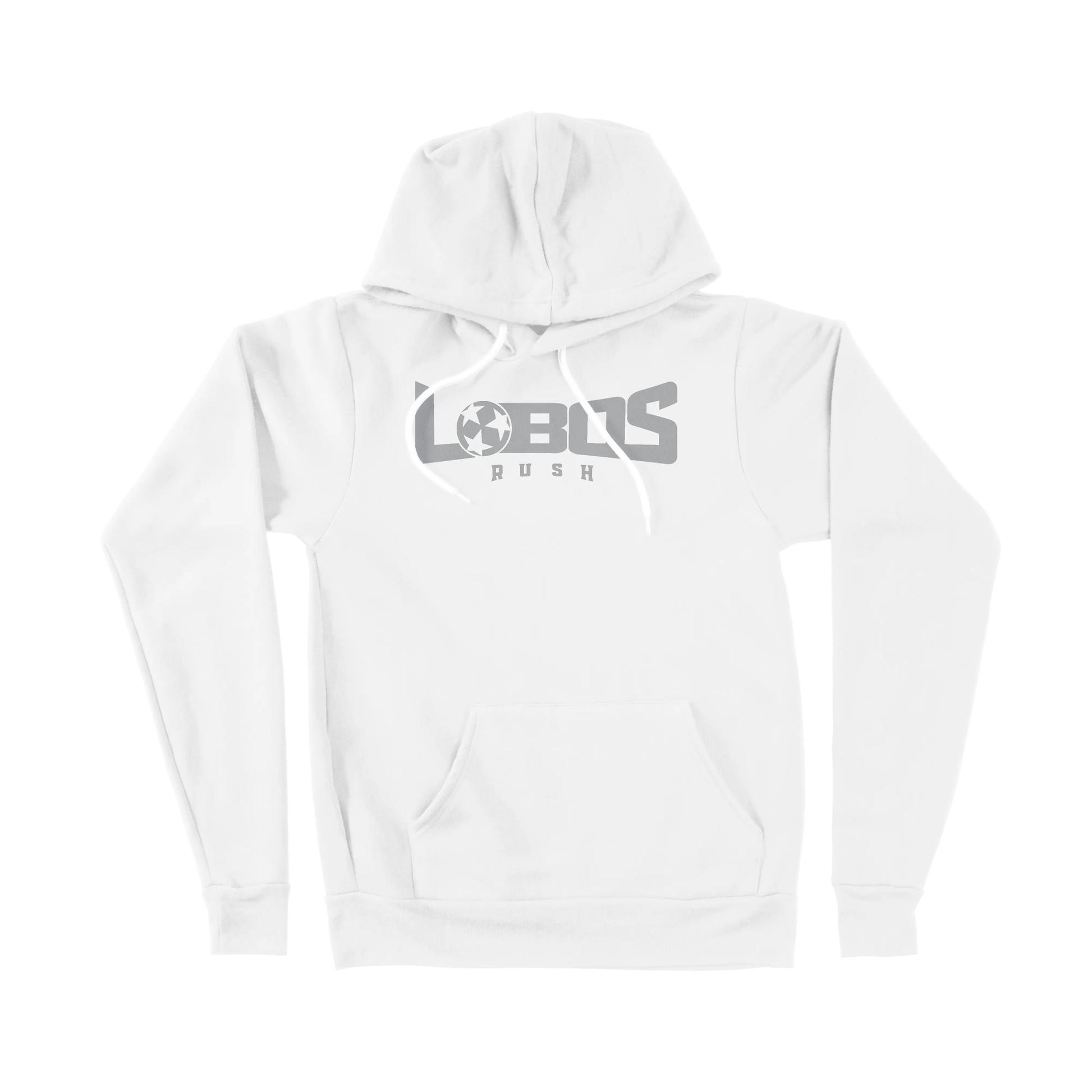 LOBOS RUSH BELLA CANVAS SPONGE FLEECE HOODIE - GREY PRINT - 6 COLOR OPTIONS PrinthouseOB