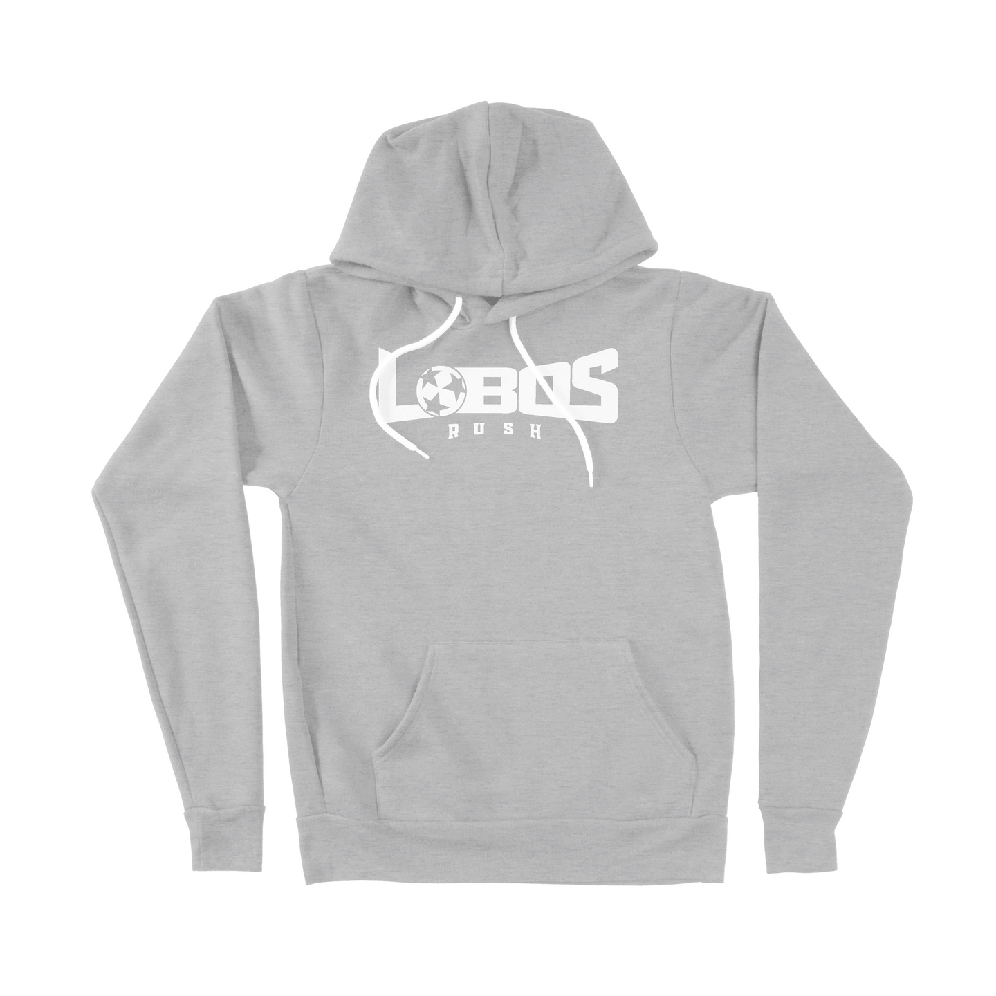 LOBOS RUSH BELLA CANVAS SPONGE FLEECE HOODIE - WHITE PRINT - 6 COLOR OPTIONS