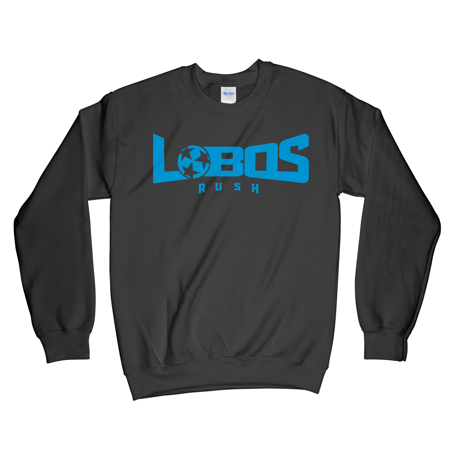 LOBOS RUSH GILDAN CREW NECK SWEATSHIRT - RUSH BLUE PRINT