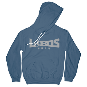 LOBOS RUSH GILDAN HOODIE - GREY PRINT - 12 COLOR OPTIONS