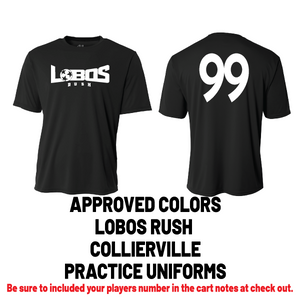 Lobos Rush - Collierville Approved Practice Jerseys - 4 Options