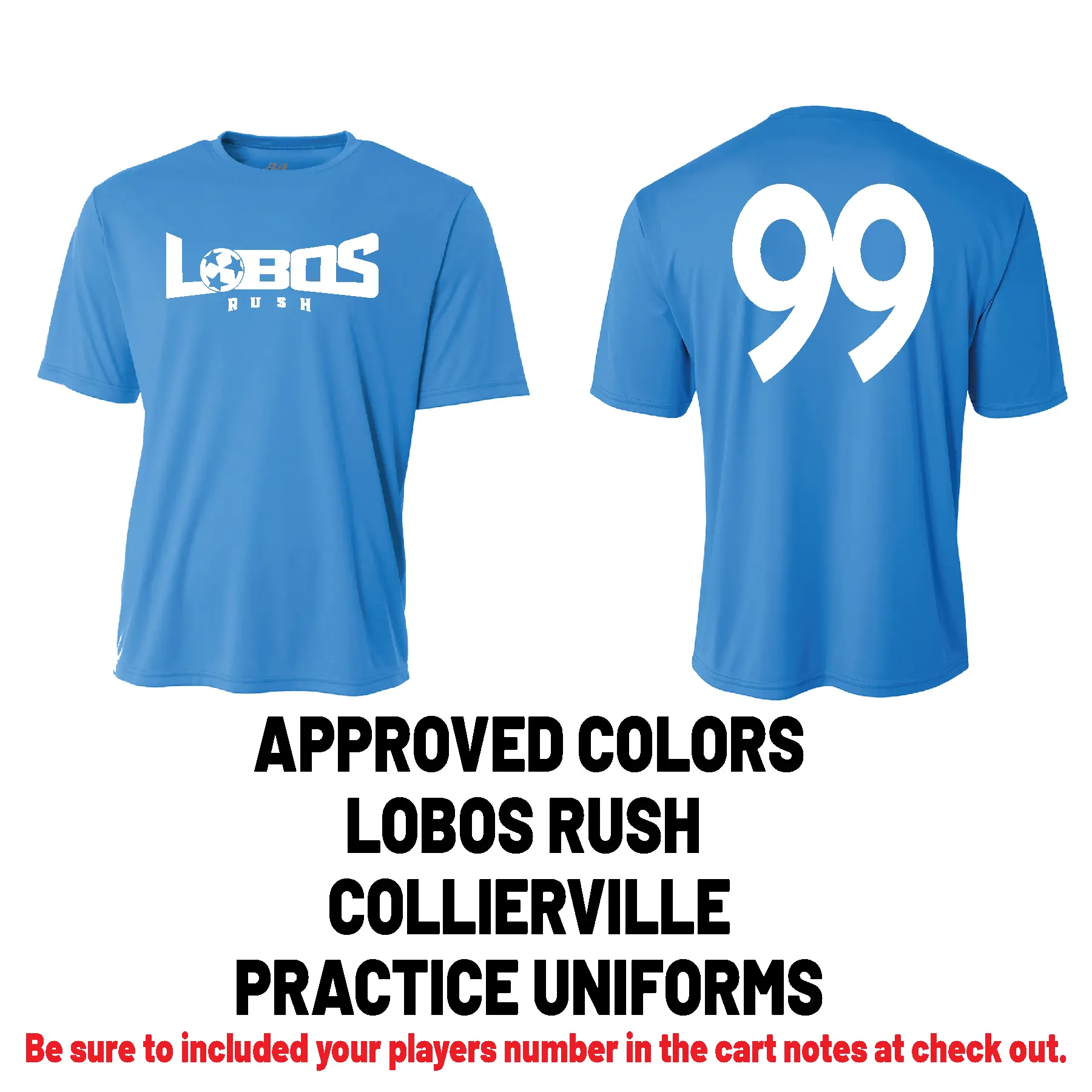 Lobos Rush - Collierville Approved Practice Jerseys - 4 Options PrinthouseOB