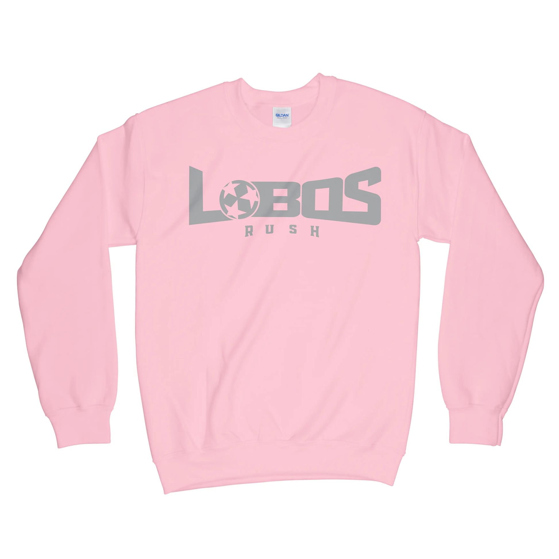 LOBOS RUSH GILDAN CREW NECK SWEATSHIRT - GREY PRINT - 12 COLRO OPTIONS PrinthouseOB