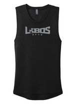 Load image into Gallery viewer, LOBOS RUSH Next Level Apparel® Women’s Festival Muscle Tank - GREY PRINT - 10 COLOR OPTIONS