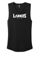 Load image into Gallery viewer, LOBOS RUSH Next Level Apparel® Women’s Festival Muscle Tank - WHITE PRINT - 9 COLOR OPTIONS