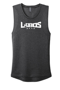 LOBOS RUSH Next Level Apparel® Women’s Festival Muscle Tank - WHITE PRINT - 9 COLOR OPTIONS