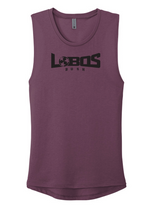 Load image into Gallery viewer, LOBOS RUSH Next Level Apparel® Women’s Festival Muscle Tank - BLACK PRINT - 9 COLOR OPTIONS