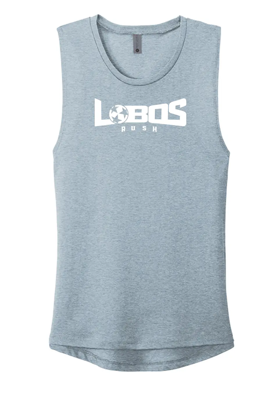 LOBOS RUSH Next Level Apparel® Women’s Festival Muscle Tank - WHITE PRINT - 9 COLOR OPTIONS PrinthouseOB