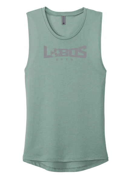 LOBOS RUSH Next Level Apparel® Women’s Festival Muscle Tank - GREY PRINT - 10 COLOR OPTIONS PrinthouseOB