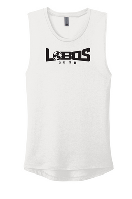 LOBOS RUSH Next Level Apparel® Women’s Festival Muscle Tank - BLACK PRINT - 9 COLOR OPTIONS