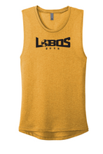 Load image into Gallery viewer, LOBOS RUSH Next Level Apparel® Women’s Festival Muscle Tank - BLACK PRINT - 9 COLOR OPTIONS