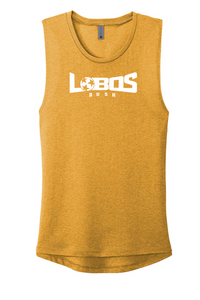 LOBOS RUSH Next Level Apparel® Women’s Festival Muscle Tank - WHITE PRINT - 9 COLOR OPTIONS