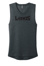 Load image into Gallery viewer, LOBOS RUSH Next Level Apparel® Women’s Festival Muscle Tank - BLACK PRINT - 9 COLOR OPTIONS