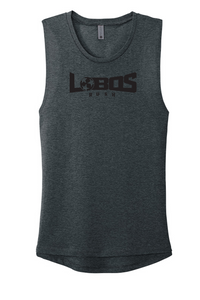 LOBOS RUSH Next Level Apparel® Women’s Festival Muscle Tank - BLACK PRINT - 9 COLOR OPTIONS