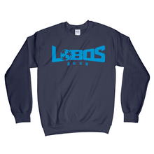 Load image into Gallery viewer, LOBOS RUSH GILDAN CREW NECK SWEATSHIRT - RUSH BLUE PRINT - 9 COLOR OPTIONS