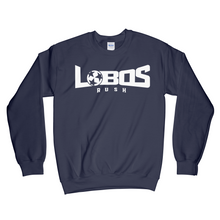 Load image into Gallery viewer, LOBOS RUSH GILDAN CREW NECK SWEATSHIRT - WHITE PRINT