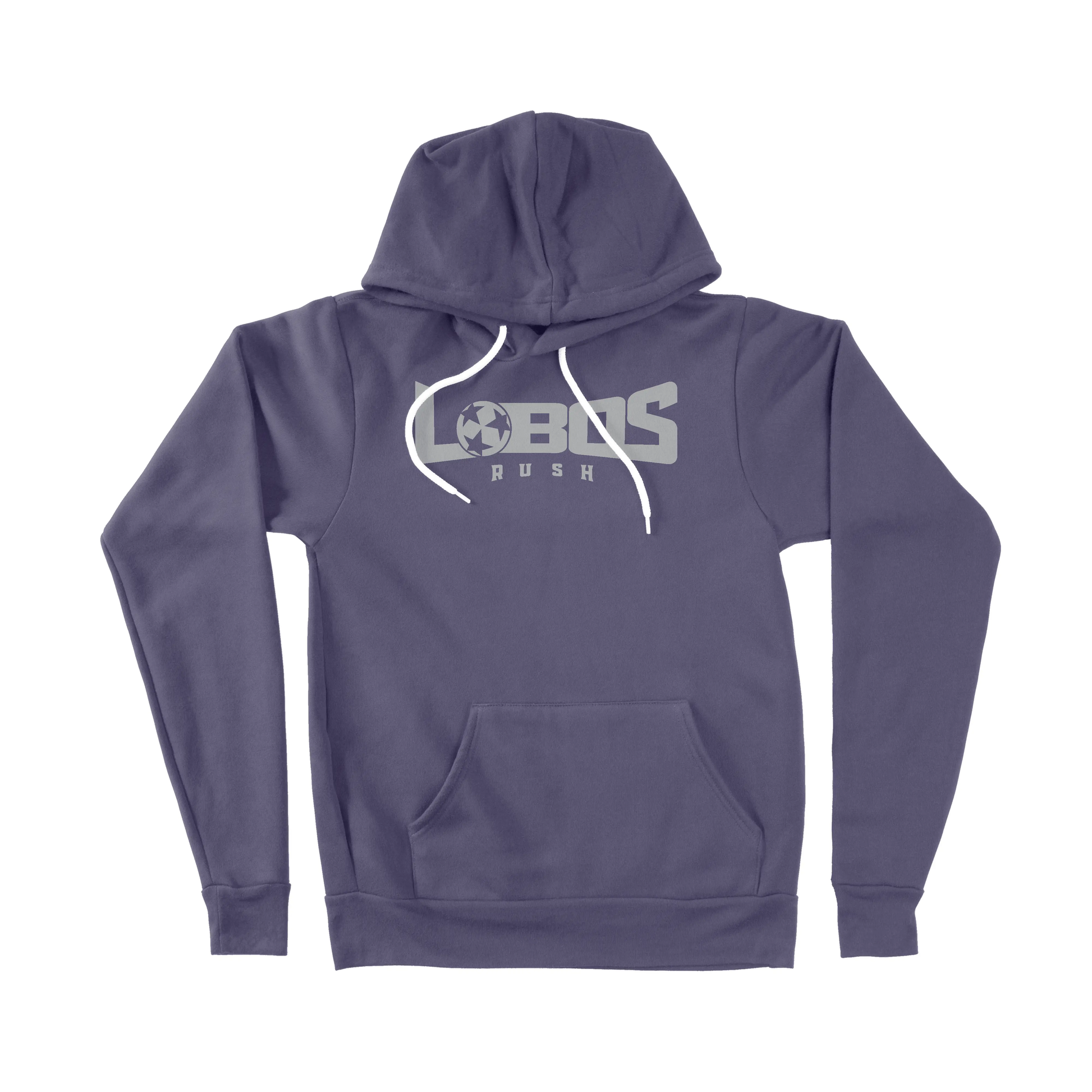 LOBOS RUSH BELLA CANVAS SPONGE FLEECE HOODIE - GREY PRINT - 6 COLOR OPTIONS PrinthouseOB