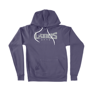 LOBOS RUSH BELLA CANVAS SPONGE FLEECE HOODIE - GREY PRINT - 6 COLOR OPTIONS