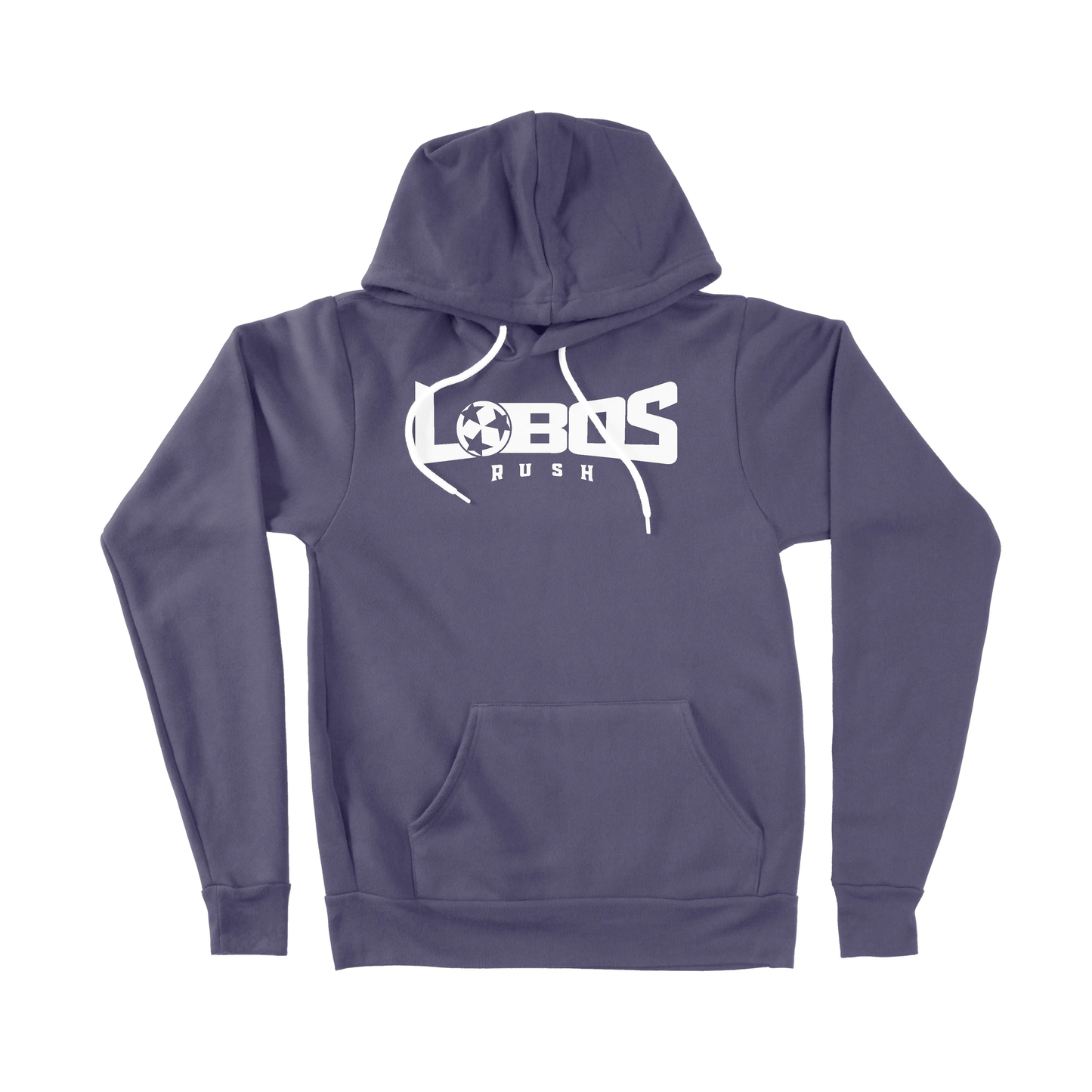 LOBOS RUSH BELLA CANVAS SPONGE FLEECE HOODIE - WHITE PRINT - 6 COLOR OPTIONS PrinthouseOB