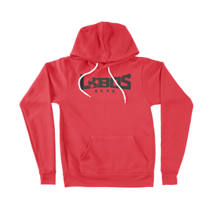 LOBOS RUSH BELLA CANVAS SPONGE FLEECE HOODIE - BLACK PRINT - 3 COLORS