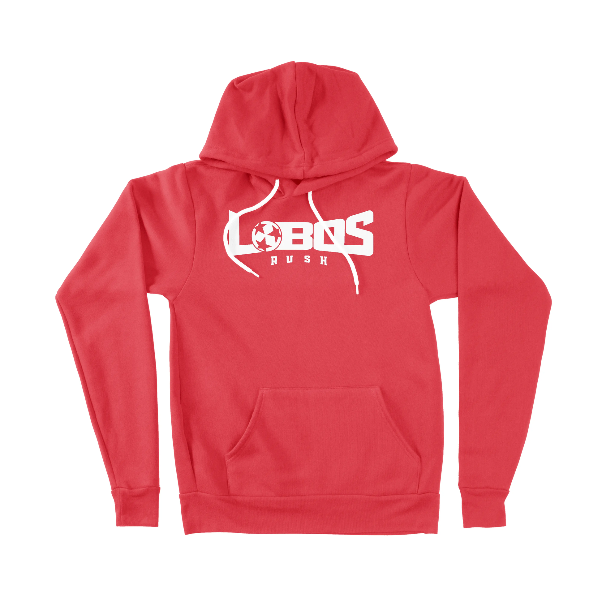 LOBOS RUSH BELLA CANVAS SPONGE FLEECE HOODIE - WHITE PRINT - 6 COLOR OPTIONS PrinthouseOB