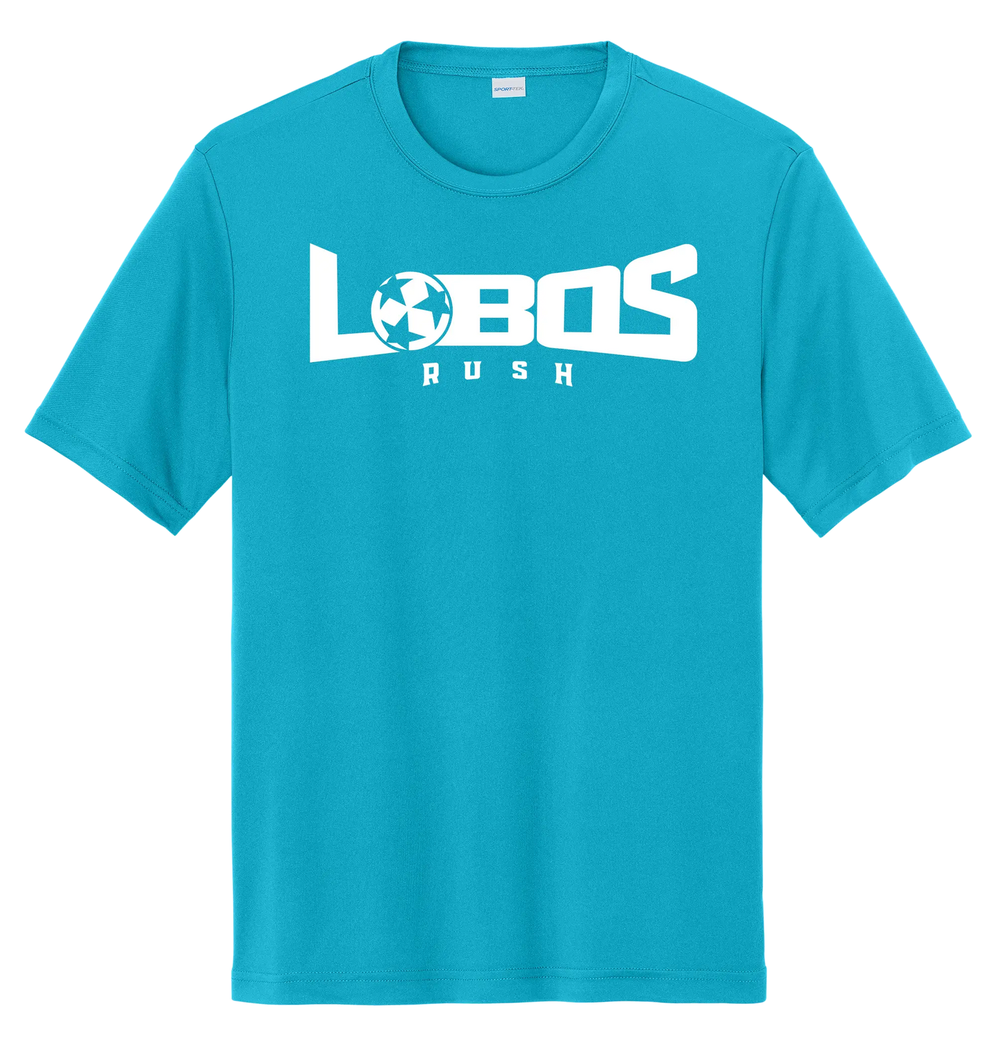 LOBOS RUSH YST350 - Youth Sport-Tek® PosiCharge® Competitor™ Tee -White Print PrinthouseOB