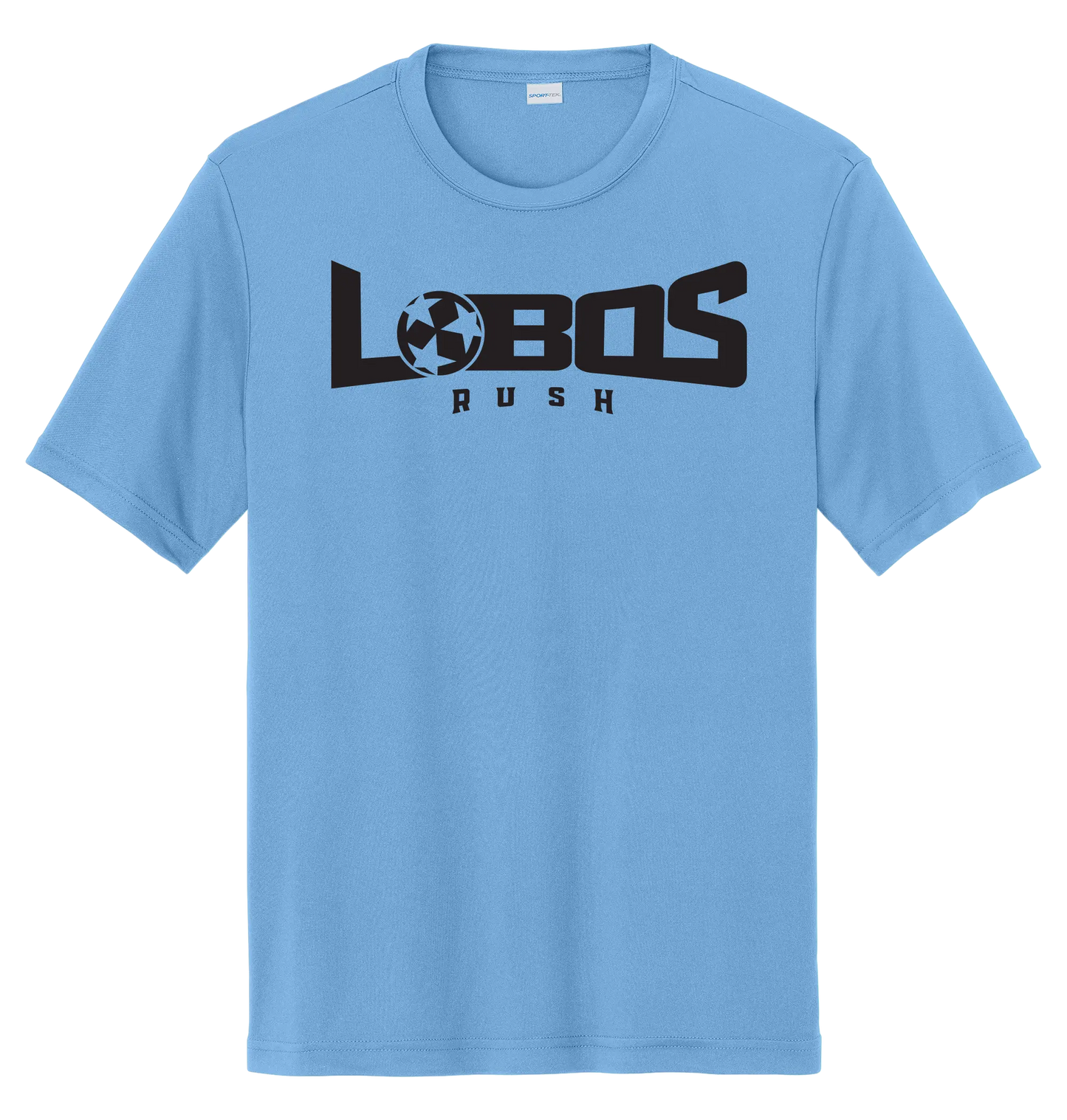 LOBOS RUSH YST350 - Youth Sport-Tek® PosiCharge® Competitor™ Tee - Black Print PrinthouseOB