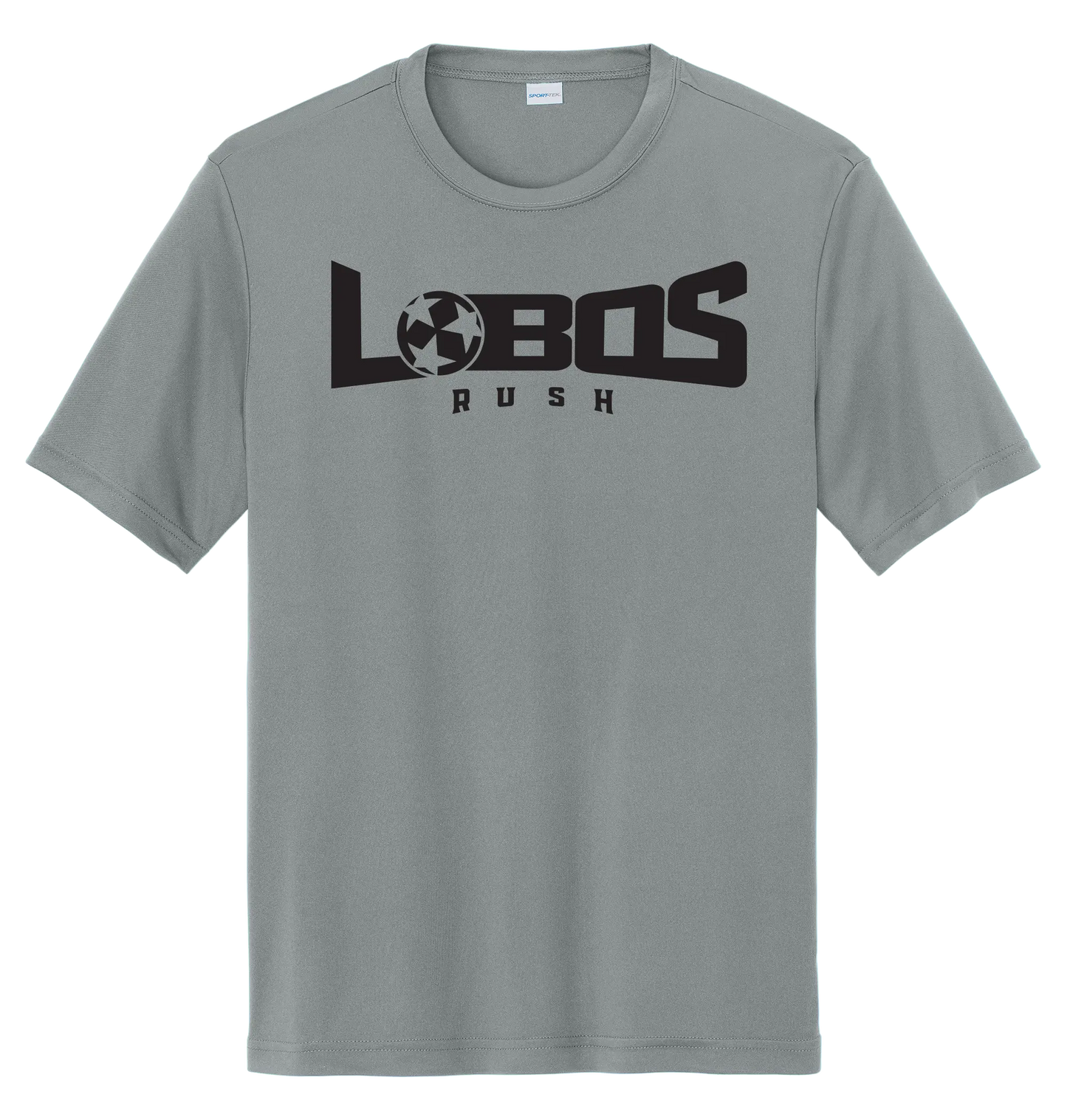 LOBOS RUSH YST350 - Youth Sport-Tek® PosiCharge® Competitor™ Tee - Black Print PrinthouseOB