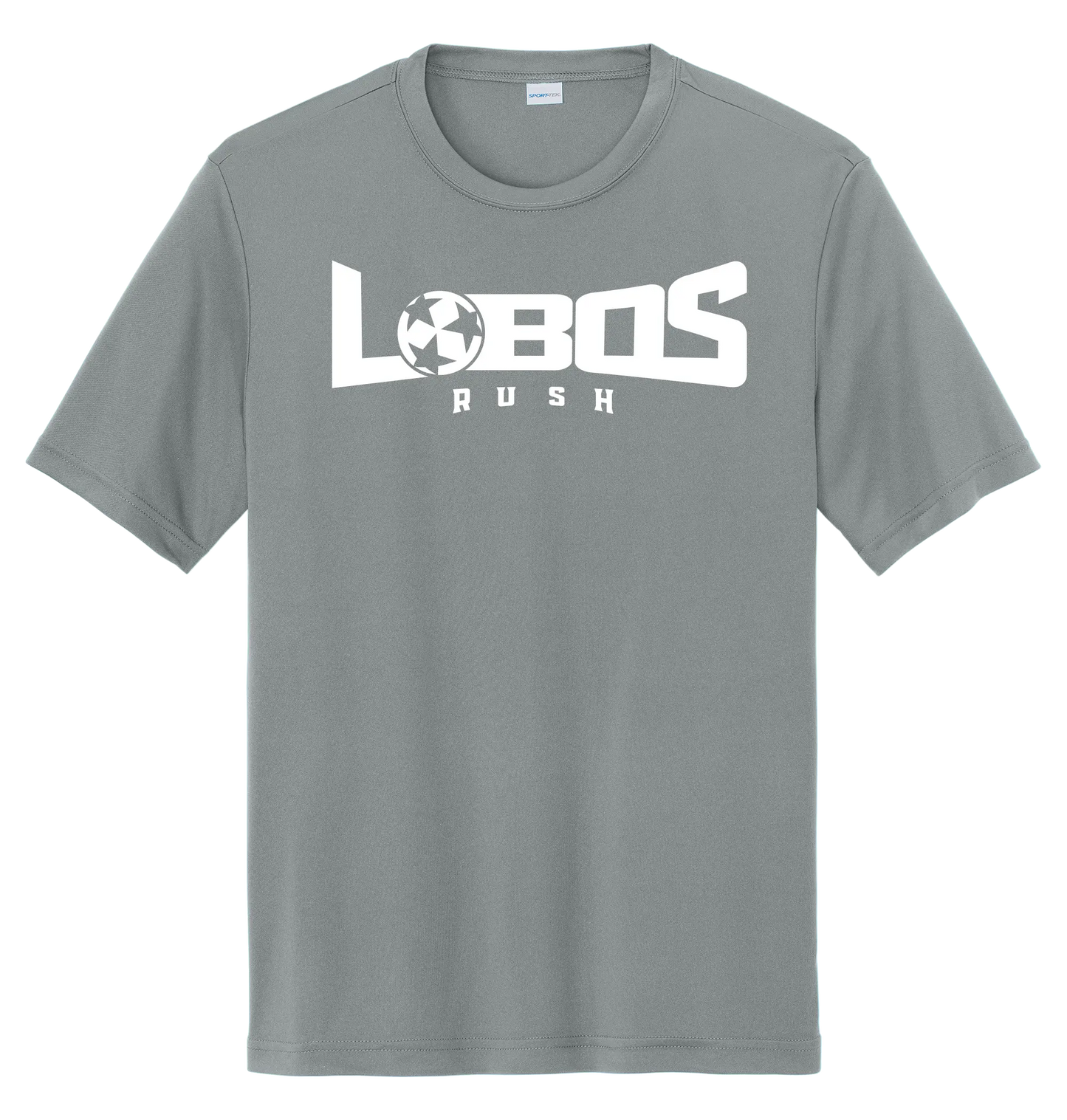 LOBOS RUSH YST350 - Youth Sport-Tek® PosiCharge® Competitor™ Tee -White Print PrinthouseOB
