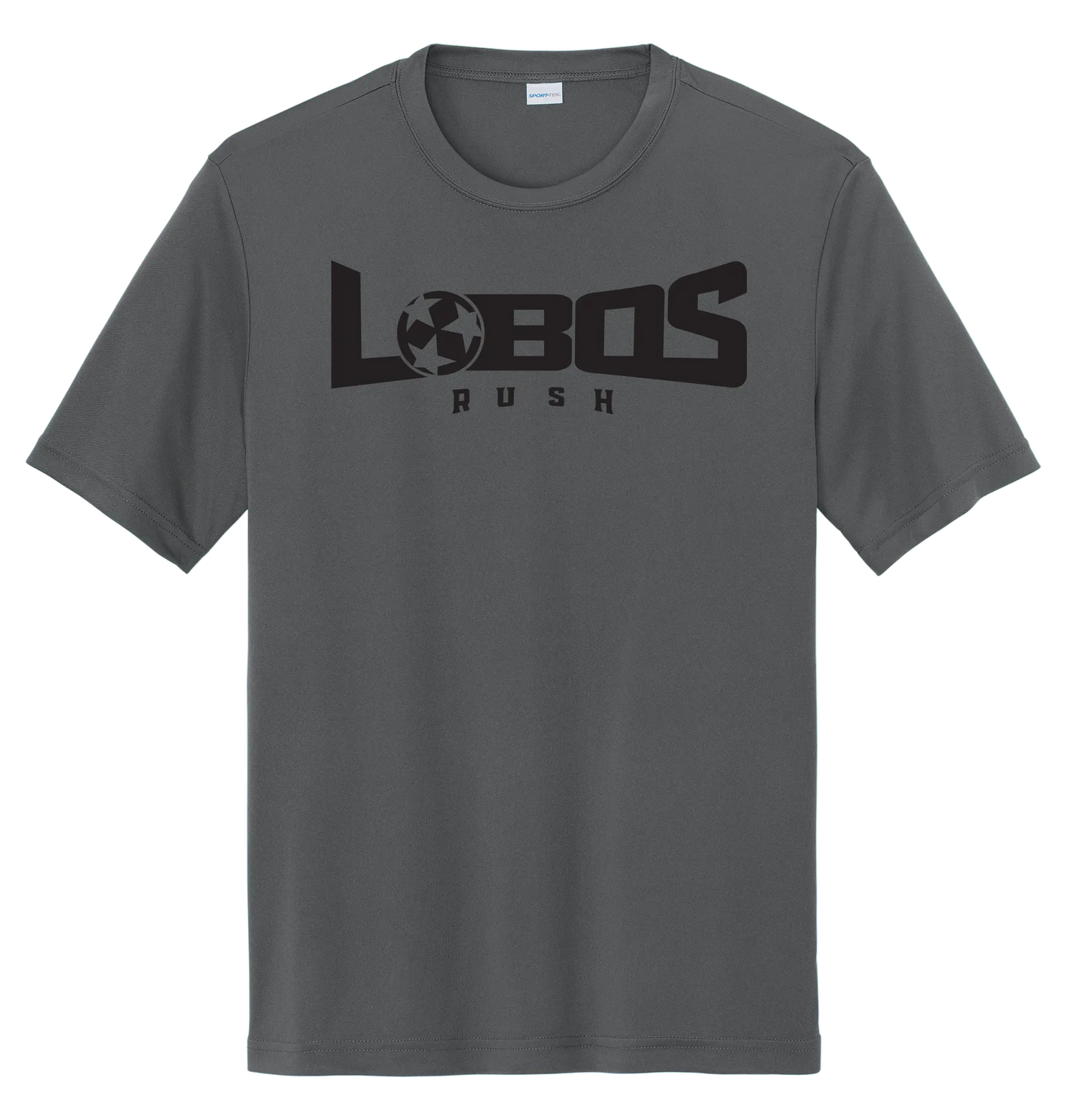 LOBOS RUSH YST350 - Youth Sport-Tek® PosiCharge® Competitor™ Tee - Black Print PrinthouseOB