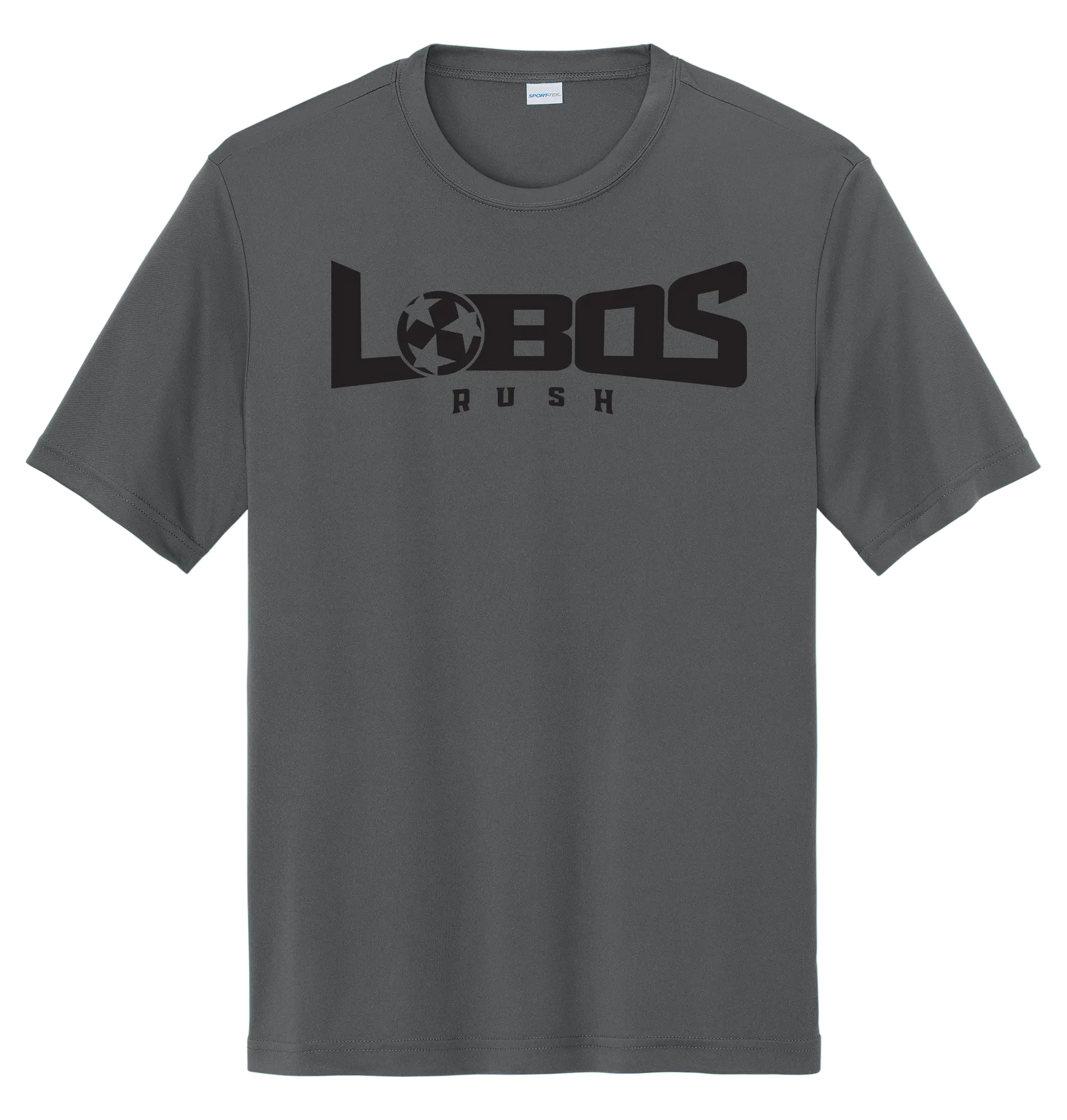 LOBOS RUSH YST350 - Youth Sport-Tek® PosiCharge® Competitor™ Tee - Black Print PrinthouseOB
