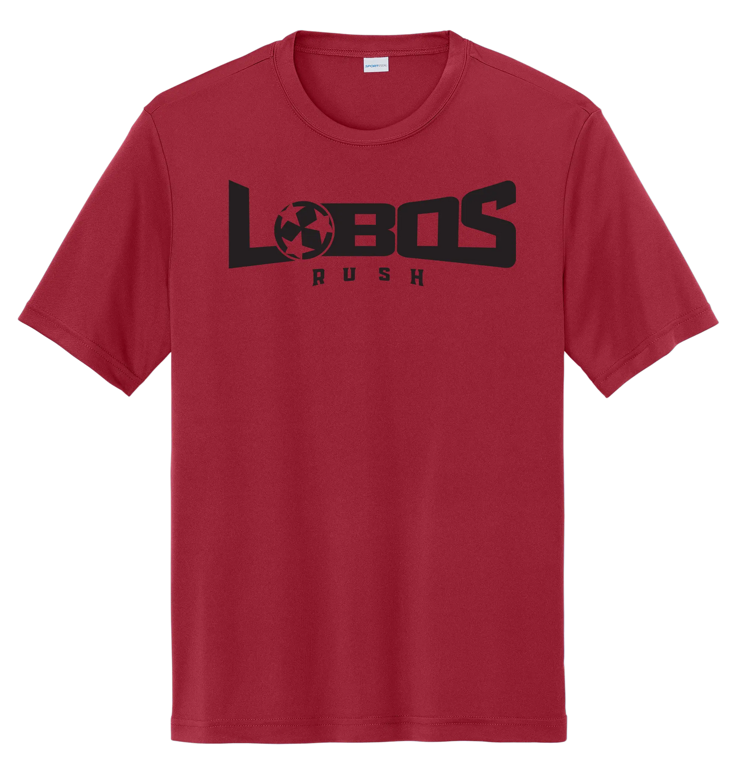 LOBOS RUSH YST350 - Youth Sport-Tek® PosiCharge® Competitor™ Tee - Black Print PrinthouseOB