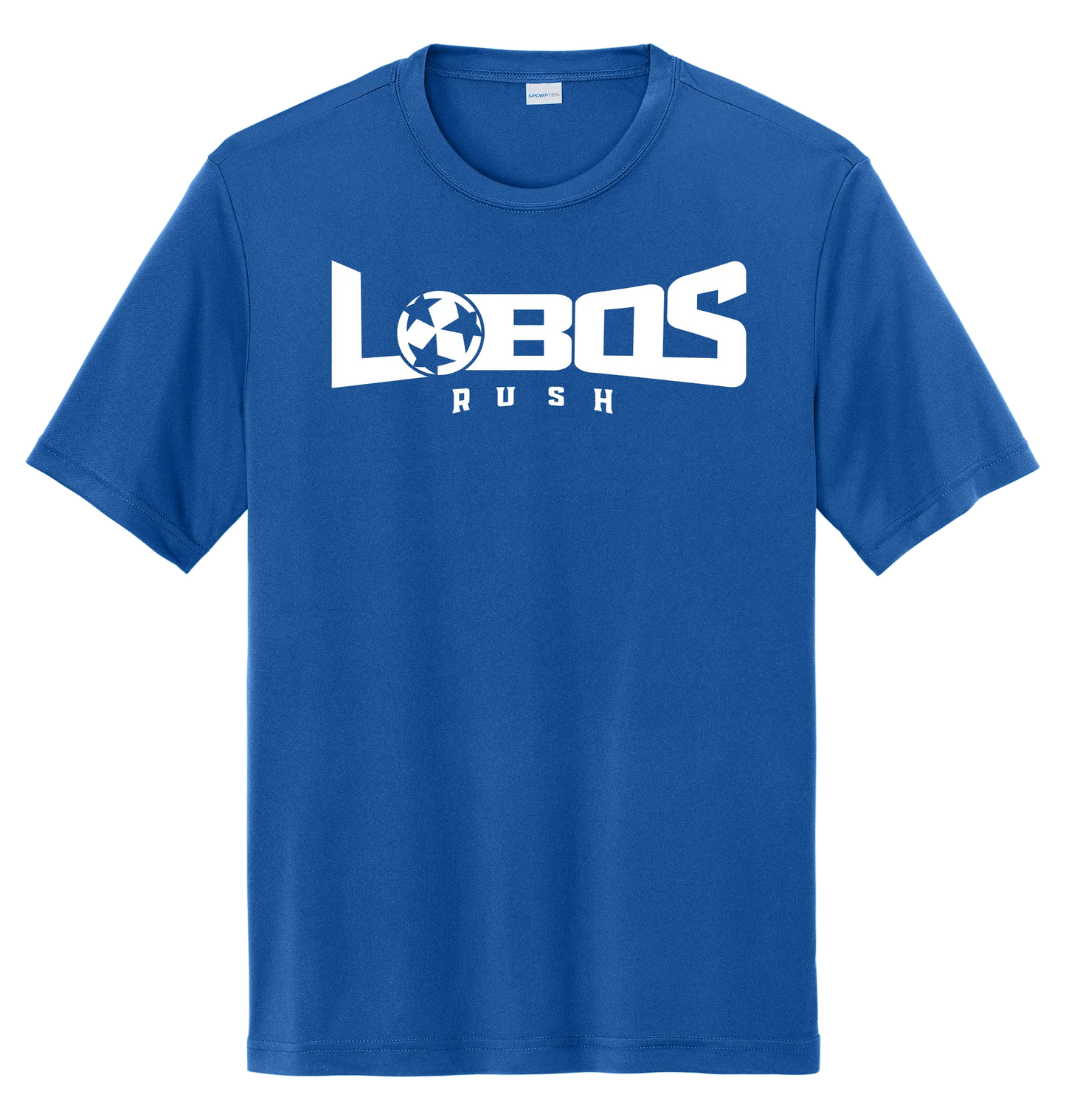 LOBOS RUSH YST350 - Youth Sport-Tek® PosiCharge® Competitor™ Tee -White Print PrinthouseOB