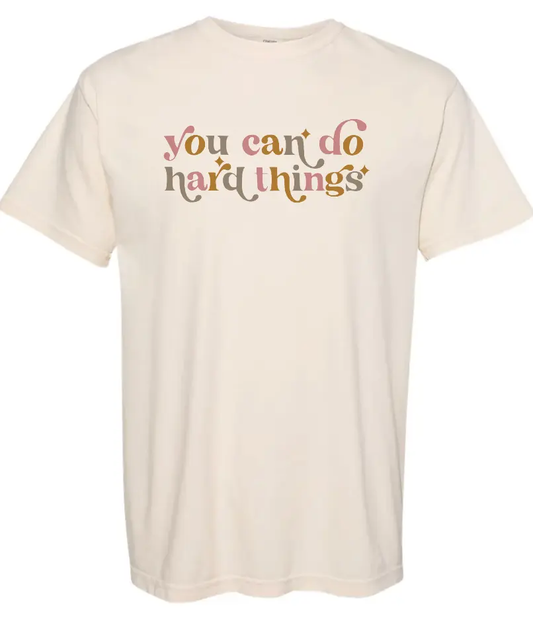 BELL FAMILY - HARD THINGS TEE - IVORY ADULT COMFORT COLOR/ NATURAL GILDAN YOUTH PrinthouseOB