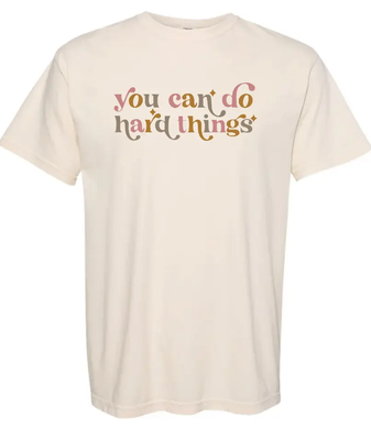 BELL FAMILY - HARD THINGS TEE - IVORY ADULT COMFORT COLOR/ NATURAL GILDAN YOUTH PrinthouseOB