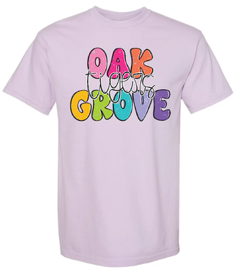 OAK GROVE - OAK GROVE GROOVY - ORCHID -Comfort Colors® Heavyweight Ring Spun Tee PrinthouseOB