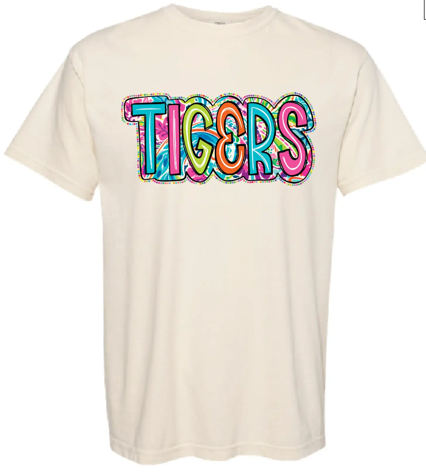 OAK GROVE - TIGERS NEON WATERCOLOR - IVORY -Comfort Colors® Heavyweight Ring Spun Tee (Copy) PrinthouseOB