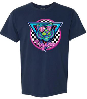 OAK GROVE - NEON TIGER HEAD - TRUE NAVY -Comfort Colors® Heavyweight Ring Spun Tee PrinthouseOB