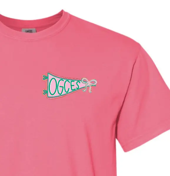 OAK GROVE - OAK GROVE PENNANT - CRUNCHBERRY -Comfort Colors® Heavyweight Ring Spun Tee PrinthouseOB