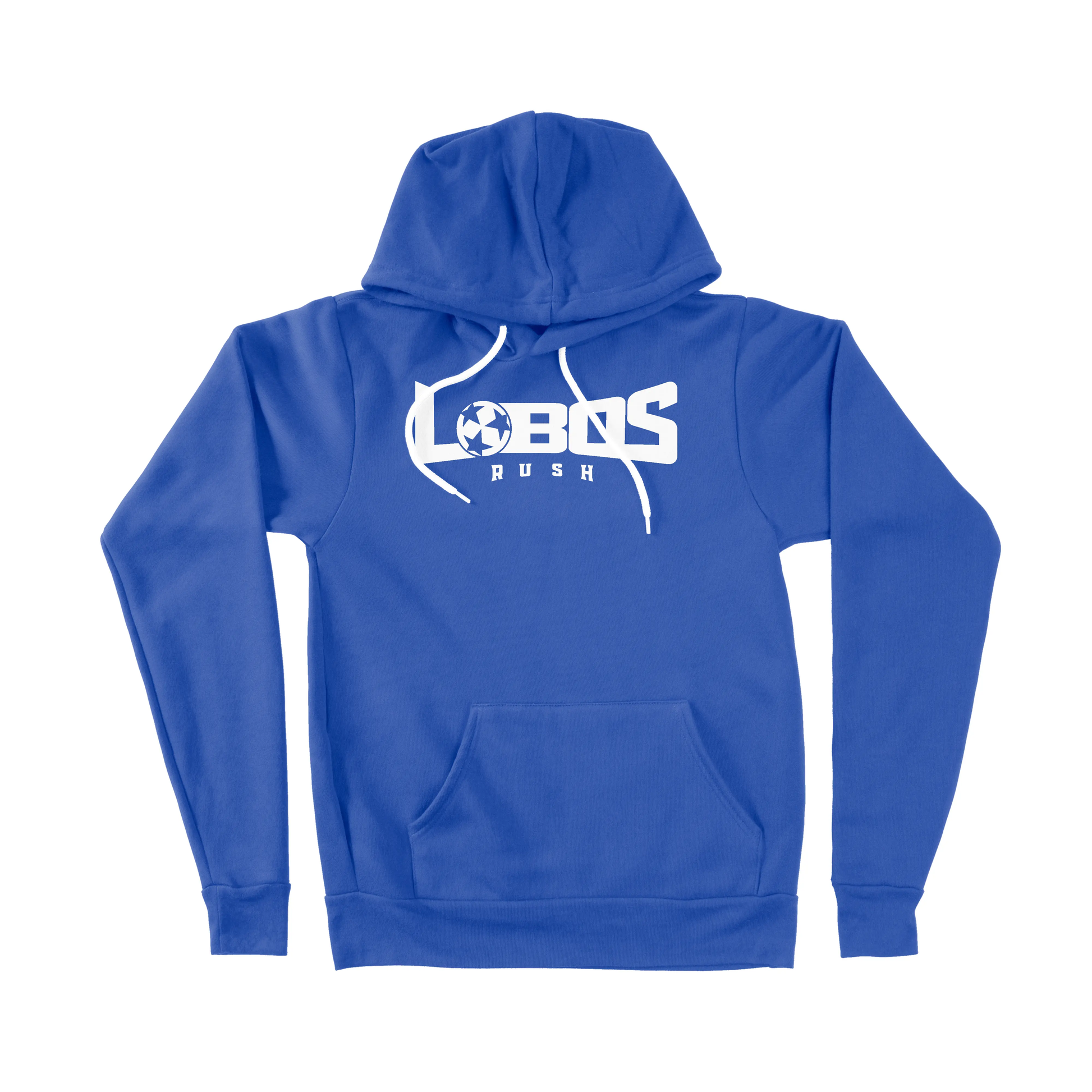 LOBOS RUSH BELLA CANVAS SPONGE FLEECE HOODIE - WHITE PRINT - 6 COLOR OPTIONS PrinthouseOB