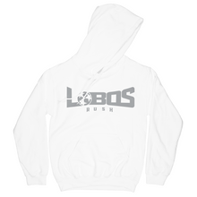 Load image into Gallery viewer, LOBOS RUSH GILDAN HOODIE - GREY PRINT - 12 COLOR OPTIONS