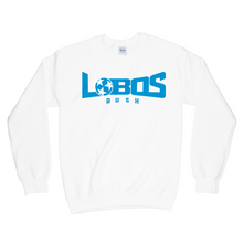 Load image into Gallery viewer, LOBOS RUSH GILDAN CREW NECK SWEATSHIRT - RUSH BLUE PRINT